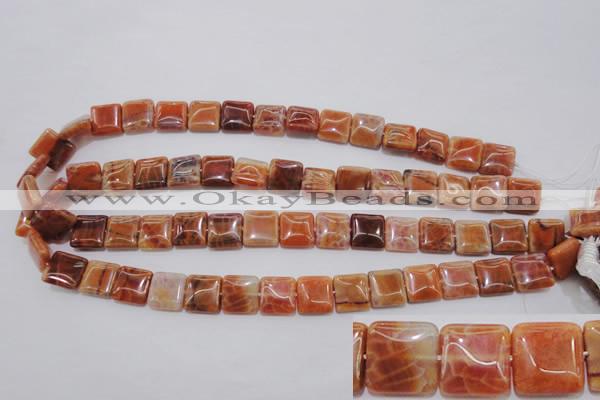 CAG4228 15.5 inches 12*12mm square natural fire agate beads