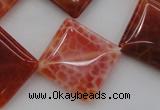 CAG4235 15.5 inches 20*20mm diamond natural fire agate beads