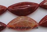 CAG4236 15.5 inches 18*39mm triangle natural fire agate beads