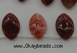 CAG4295 Top-drilled 12*18mm marquise natural fire agate beads