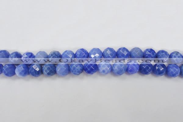 CAG4313 15.5 inches 10mm faceted round dyed blue fire agate beads