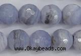 CAG4363 15.5 inches 10mm faceted round blue lace agate beads