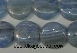 CAG4382 15.5 inches 20mm flat round dyed blue lace agate beads