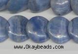 CAG4394 15.5 inches 20mm flat round dyed blue lace agate beads