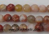 CAG4471 15.5 inches 6mm faceted round pink botswana agate beads