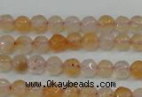 CAG4480 15.5 inches 4mm faceted round fire crackle agate beads