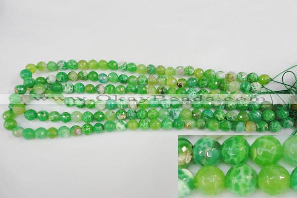 CAG4496 15.5 inches 8mm faceted round fire crackle agate beads