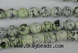 CAG4497 15.5 inches 8mm faceted round fire crackle agate beads