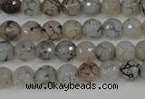 CAG4498 15.5 inches 8mm faceted round fire crackle agate beads