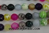 CAG4504 15.5 inches 8mm faceted round fire crackle agate beads