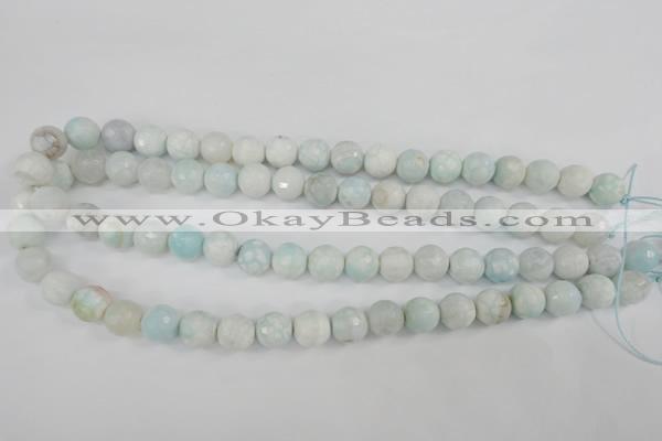 CAG4515 15.5 inches 10mm faceted round fire crackle agate beads