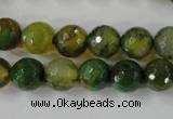 CAG4519 15.5 inches 10mm faceted round fire crackle agate beads