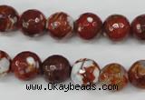 CAG4528 15.5 inches 10mm faceted round fire crackle agate beads