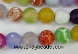 CAG4530 15.5 inches 10mm faceted round fire crackle agate beads