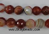 CAG4534 15.5 inches 10mm faceted round agate beads wholesale