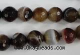 CAG4535 15.5 inches 10mm faceted round agate beads wholesale