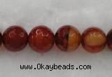 CAG454 15.5 inches 14mm faceted round agate gemstone beads Wholesale