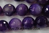 CAG4567 15.5 inches 14mm faceted round agate beads wholesale