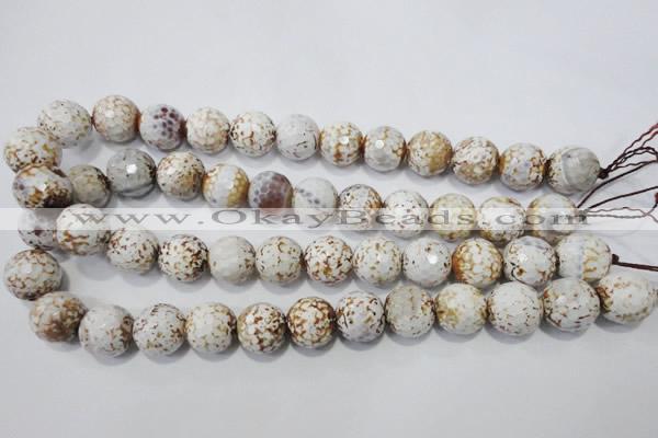 CAG4573 15.5 inches 16mm faceted round fire crackle agate beads