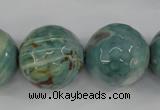 CAG4589 15.5 inches 20mm faceted round fire crackle agate beads