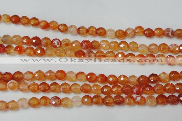 CAG4615 15.5 inches 6mm faceted round fire crackle agate beads