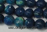 CAG4631 15.5 inches 6mm faceted round fire crackle agate beads