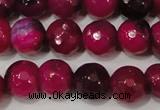 CAG4637 15.5 inches 6mm faceted round fire crackle agate beads