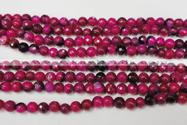 CAG4637 15.5 inches 6mm faceted round fire crackle agate beads