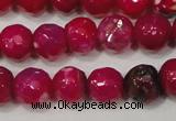 CAG4638 15.5 inches 6mm faceted round fire crackle agate beads