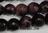 CAG4648 15.5 inches 8mm faceted round fire crackle agate beads