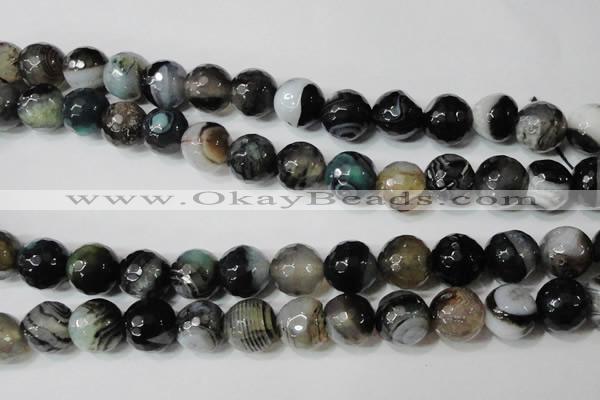 CAG4662 15.5 inches 10mm faceted round fire crackle agate beads