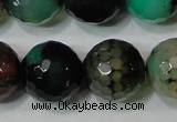 CAG4664 15.5 inches 10mm faceted round fire crackle agate beads