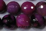 CAG4667 15.5 inches 10mm faceted round fire crackle agate beads