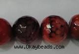 CAG4668 15.5 inches 10mm faceted round fire crackle agate beads