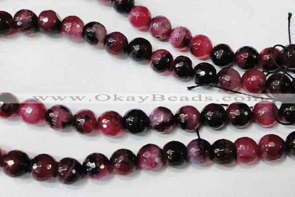 CAG4669 15.5 inches 10mm faceted round fire crackle agate beads