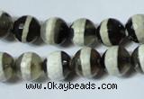 CAG4677 15.5 inches 10mm faceted round tibetan agate beads wholesale