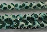 CAG4690 15 inches 8mm faceted round tibetan agate beads wholesale