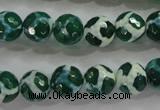 CAG4691 15.5 inches 10mm faceted round tibetan agate beads wholesale