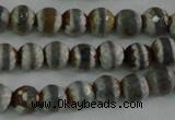 CAG4722 15 inches 6mm faceted round tibetan agate beads wholesale