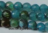 CAG4786 15.5 inches 6mm faceted round fire crackle agate beads