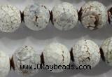 CAG4788 15.5 inches 14mm faceted round fire crackle agate beads