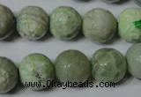 CAG4793 15.5 inches 14mm faceted round fire crackle agate beads