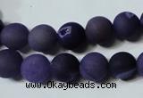 CAG4796 15.5 inches 10mm round matte druzy agate beads wholesale