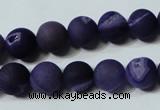 CAG4797 15.5 inches 12mm round matte druzy agate beads wholesale