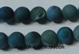 CAG4799 15.5 inches 10mm round matte druzy agate beads wholesale