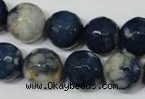 CAG4809 15 inches 14mm faceted round fire crackle agate beads