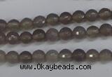 CAG4825 15 inches 6mm faceted round grey agate beads wholesale