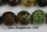 CAG4848 15 inches 20mm faceted round dragon veins agate beads