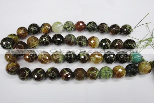 CAG4848 15 inches 20mm faceted round dragon veins agate beads