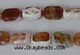 CAG4879 15 inches 10*14mm faceted rectangle fire crackle agate beads